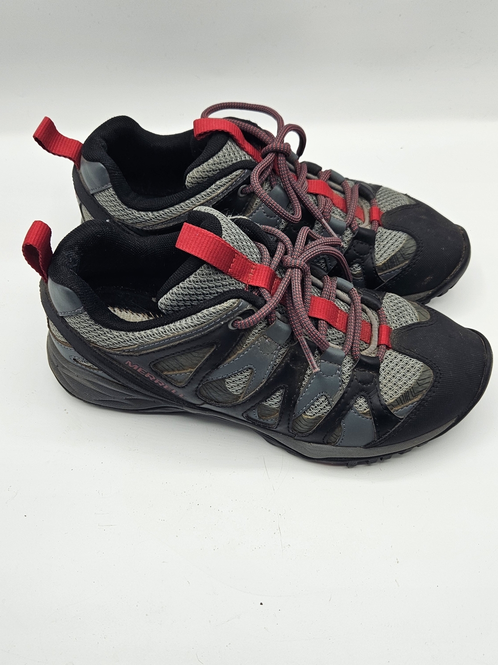 Merrell Grey and Red Trail Sneakers